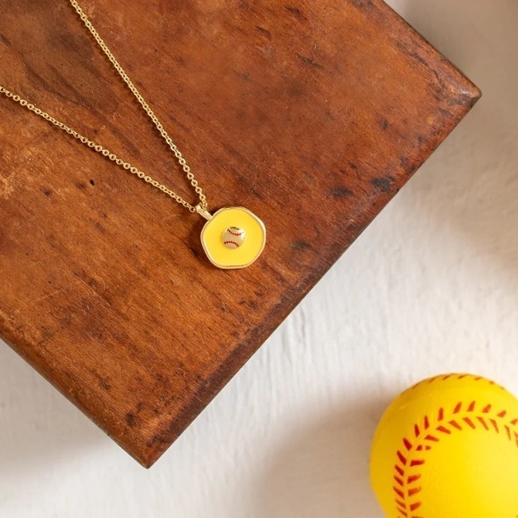 3. Softball Pendant Necklace - Picture 1 of 4